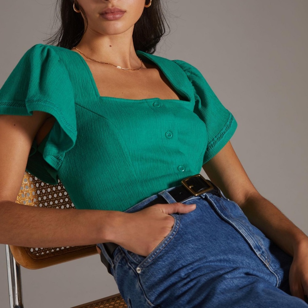 Anthropologie Shirt Dolan Left Coast Structured Flutter Top (Size Small)
